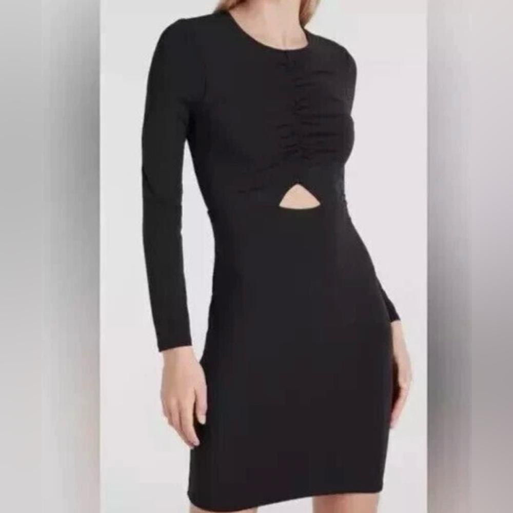 Express Black Body Contour Cut Out Sheath Dress